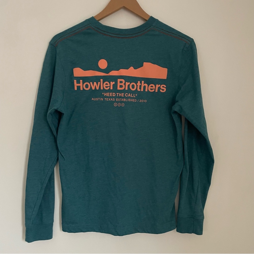 Howler Brothers Arroyo Long Sleeve T-Shirt - Petrol Heather size Small - Picture 4 of 9
